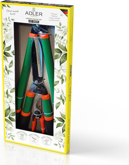 Set Foarfeci de Grădină Adler Ad6805 21x6x2.8 Cm 52x16.3x3.3 Cm 65.6x22.5x3.3 Cm Oțel Verde