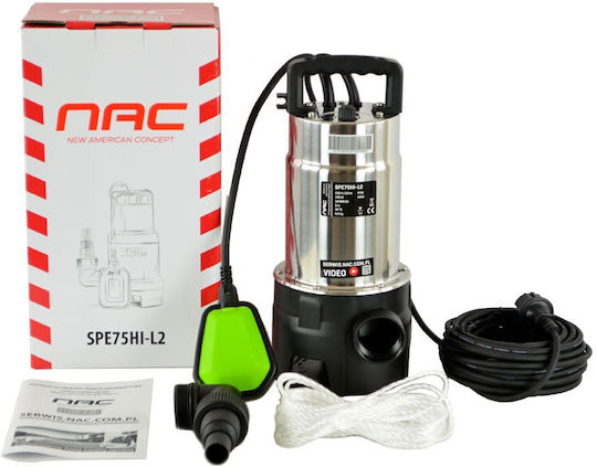 NAC Einphasige Tauchpumpe Abwasser/Abwasser Motor 750W 14821649