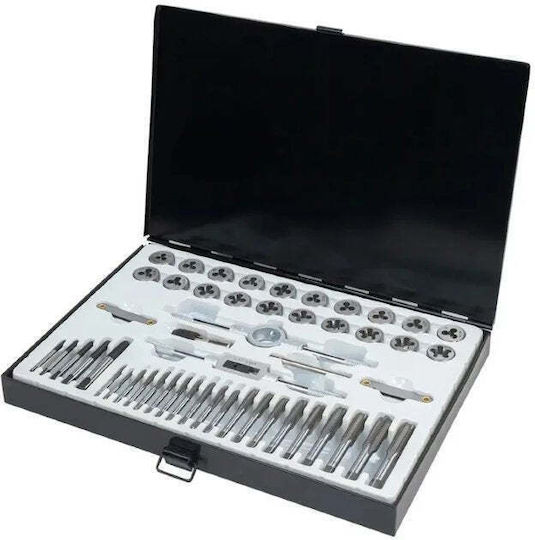 Bituxx Set Handgewindebohrer und Gewindeschneider 58 Stück M2-m12 Metallische Hülle