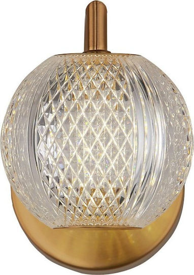 Light Prestige Модерно Стенно Осветително Тяло с Вграден LED и Студена Бяла Светлина Златисто 18см.