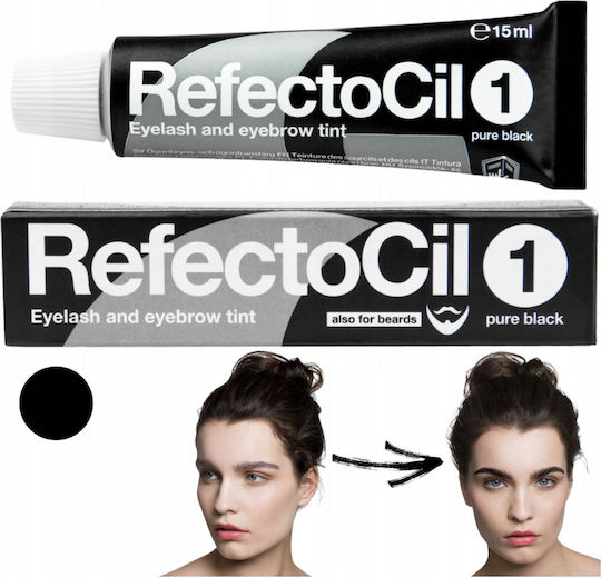 Refectocil Eyelash Eyebrow Tint Henna Eyebrows Eyelashes 1 Pure Black 15ml