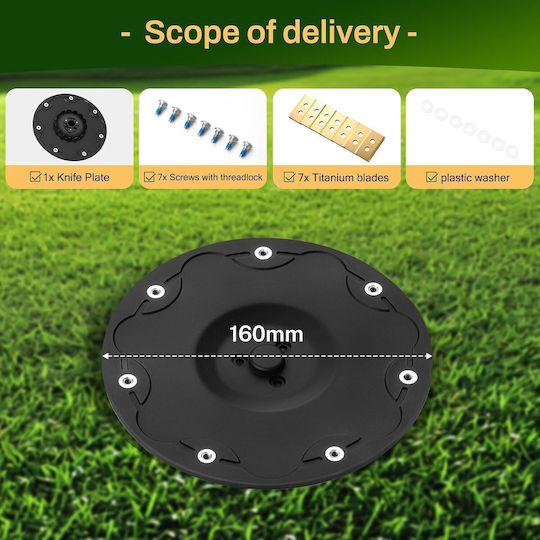 Disc De Tăiere Pentru Motocoasă Compatibil Mammotion Yuka Mini 7 Lame Din Titan Din Nailon Pa6 Întărit Cu Fibră De Sticlă Inserții Din Oțel Inoxidabil Include 7 Șuruburi Șaibe Robot De Tuns Iarbă Yuka Mini 500 600 700 800