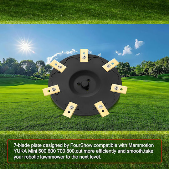 Disc De Tăiere Pentru Motocoasă Compatibil Mammotion Yuka Mini 7 Lame Din Titan Din Nailon Pa6 Întărit Cu Fibră De Sticlă Inserții Din Oțel Inoxidabil Include 7 Șuruburi Șaibe Robot De Tuns Iarbă Yuka Mini 500 600 700 800