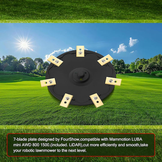 Disc De Tăiere Pentru Motocoasă Compatibil Mammotion Luba Mini Awd 7 Lame Din Titan Din Nailon Pa6 Întărit Cu Fibră De Sticlă Inserții Din Oțel Inoxidabil Include 7 Șuruburi Și Șaibe Robot De Tuns Iarbă Luba Mini Awd 800 1500
