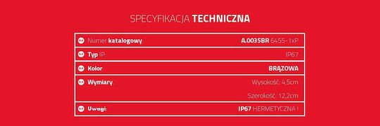 PAWBOL Електрическа кутия за външен монтаж водоустойчива IP67 в кафяв цвят