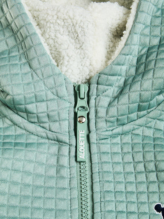 Kinder-Sweatshirt Strickjacke mit Kapuze und Taschen Grüne