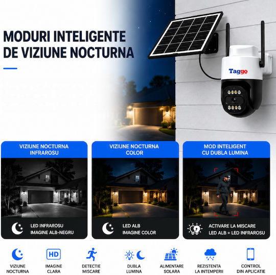 Taggo Stil Cameră De Supraveghere IP 4G Full HD+ 5MP Rezistentă La Apă Cu Comunicare Bidirecțională De La Baterie