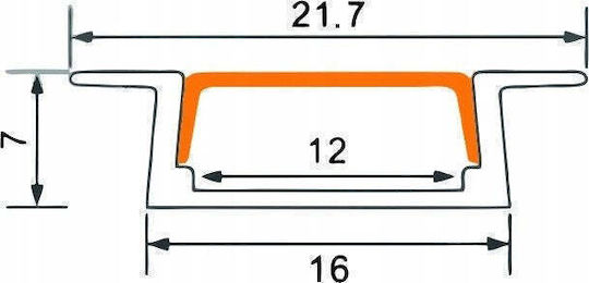 Ecolight Eco Light Ec20609 Walled LED Profile Po2 2m White Milky Cover