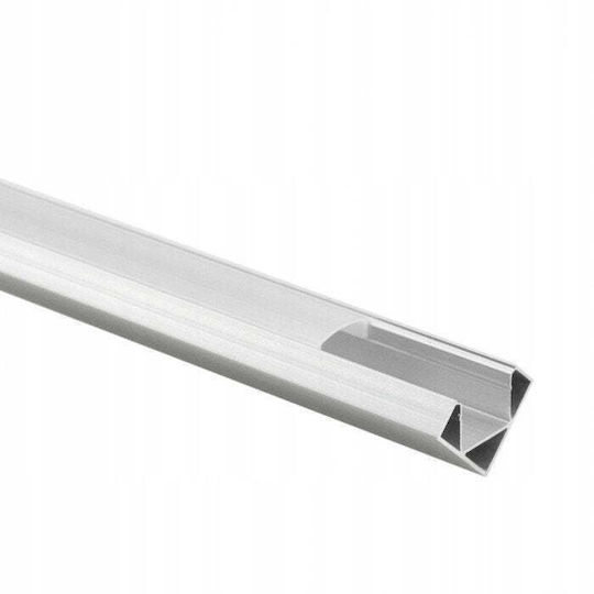 Ecolight LED-Streifen Aluminiumprofil Ecke Ec20621 2 m Eloxiertes Aluminium Milchglasabdeckung