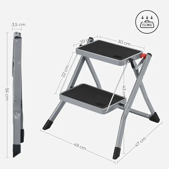 Songmics Scări treaptă din plastic cu 2 trepte 20 cm