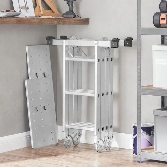 Songmics Scară Multifuncțională Din Aluminiu Cu Înălțime Maximă De 3.2m