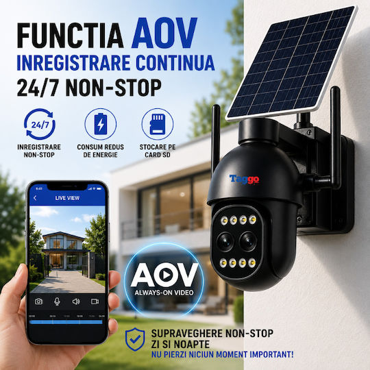 Taggo TAGGO-PRO-D12-WIFI IP Cameră de Supraveghere Duală Wi-Fi Full HD+ 5MP Impermeabilă cu Baterie cu Comunicare Bidirecțională și Obiectiv de 3.6mm