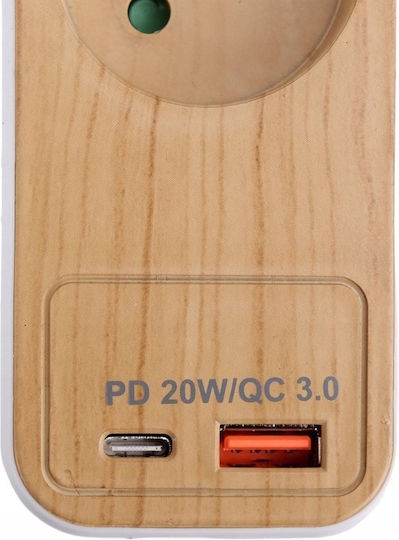 Sthor Steckdosenleiste mit USB-A, Schalter und Kabel 1.4m