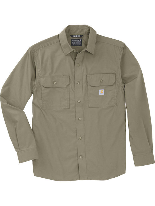 Carhartt Дълъг Ръкав Риза Широка Кройка Зелен
