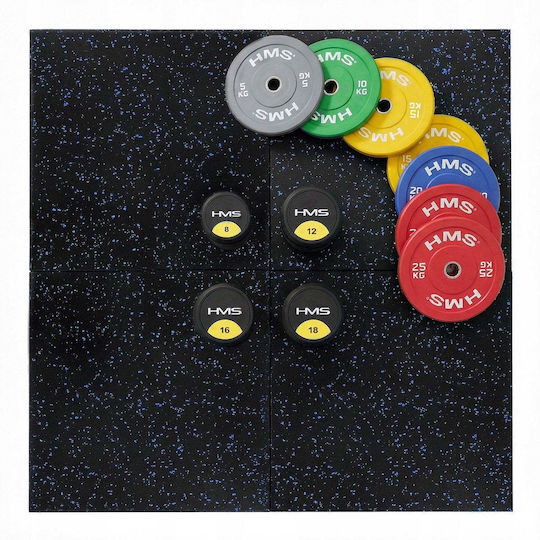 HMS Gym Equipment Flooring Double Sided Blue/Black 100x100cm 1pc