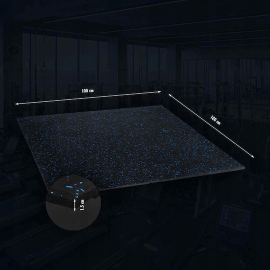 HMS Gym Equipment Flooring Double Sided Blue/Black 100x100cm 1pc