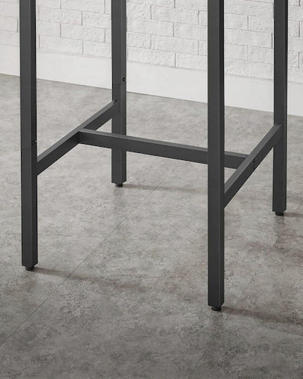 Lbt25x Square Wooden Bar Table with Metal Frame 69x69cm