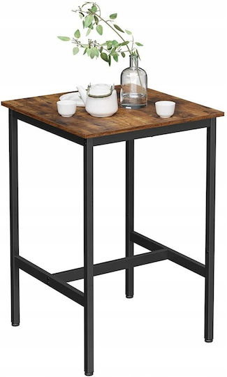 Lbt25x Square Wooden Bar Table with Metal Frame 69x69cm