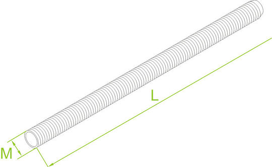 BAKS Galvanized Threaded Rod with Diameter M6 and Length 2000mm