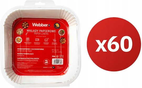 Webber Αντικολλητικά Χαρτιά για Air Fryer 20x20εκ. 60τμχ