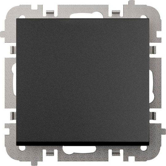 Elektro Plast Recessed Wall Switch with Frame Aller Retour Black