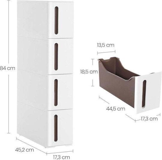 Leobert Büroaufbewahrungsschublade und -schrank Holzweiß 45,2x84cm