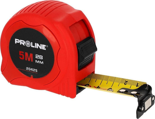 Proline Metallische Maßband 5m/28mm mit Magnet Nylonbeschichtung Ce