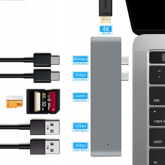 Docking Station with Dual USB-C HDMI 4K (JH-712)