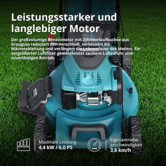 Könner & Söhnen Selbstfahrender Benzin-Rasenmäher 6hp/224cc