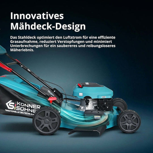 Könner & Söhnen Selbstfahrender Benzin-Rasenmäher 6hp/224cc