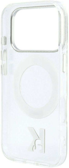 Karl Lagerfeld Etui Kameo Metal Magsafe Ring Stand 360 iPhone 18 Pro Max 17 Pro Max Transparent