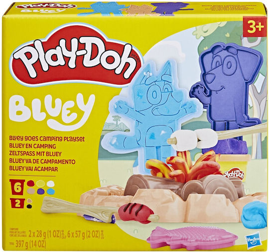 Hasbro Play-Doh Комплект Тесто за моделиране Пластелини Bluey Goes Camping с 6 Цвета за 3+ Години