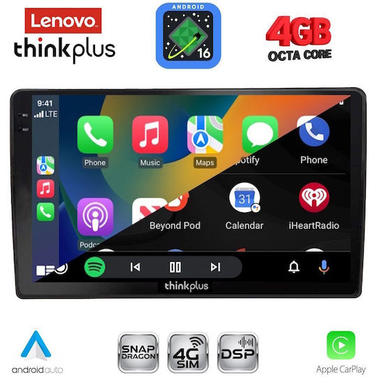 Lenovo Ηχοσύστημα Αυτοκινήτου για Audi A4 2008-2015 (Bluetooth/USB/WiFi/GPS/Apple-Carplay/Android-Auto) με Οθόνη Αφής 10"