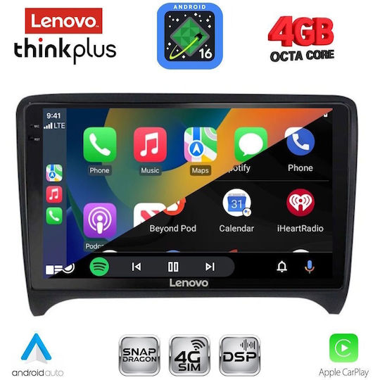 Lenovo Lenovo Auto-Audiosystem für Audi TT 2007-2015 Bluetooth USB Eingebautes Wi-Fi GPS Apple CarPlay Android Auto mit 9 Zoll Touchscreen LTG 7009 CPA