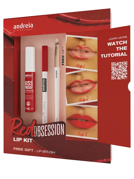 Andreia Professional Red Obsession Σετ Μακιγιάζ για τα Χείλη 3τμχ Andreia Professional Red Obsession Σετ Μακιγιάζ για τα Χείλη 3τμχ