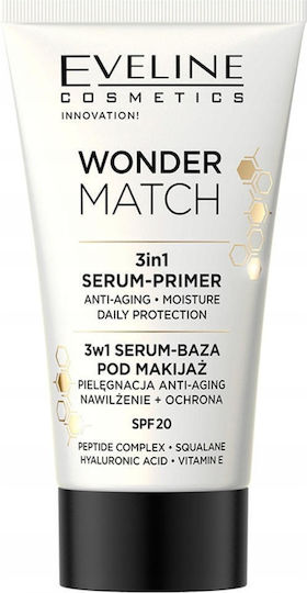 Eveline Wonder Match 3в1 Серум-праймер Против стареене Хидратираща Ежедневна защита 30мл