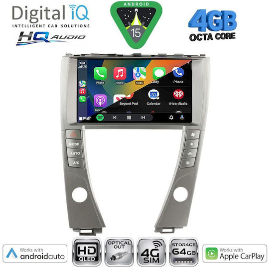 Digital IQ Автомобилна Аудио Система за Lexus ES 2006-2013 (Bluetooth/USB/Вграден Wi-Fi/GPS/Apple CarPlay/Android Auto) с Touch Screen 9"