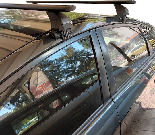 Menabo Aluminum Car Roof Bars for Toyota Prius 2003-2009 Set with Roof Rack Legs and Lock Black