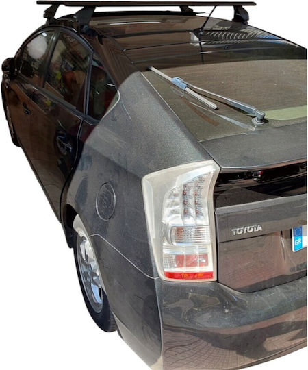 Menabo Aluminum Car Roof Bars for Toyota Prius 2003-2009 Set with Roof Rack Legs and Lock Black
