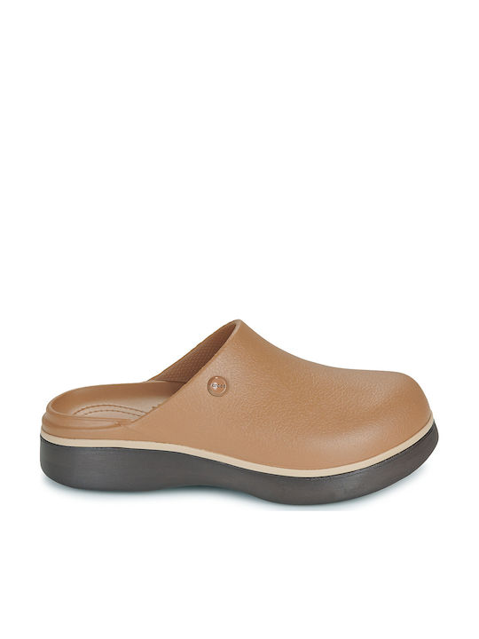 Crocs Dylan Γυναικεία Σαμπό Καφέ