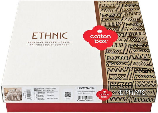 Cottonbox Set Huse Pentru Pilote 200x220cm Dublu Cu 2 Fețe De Pernă & 1 Cearșaf Amara Maro