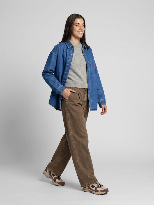 Jachetă de damă din denim Albastră