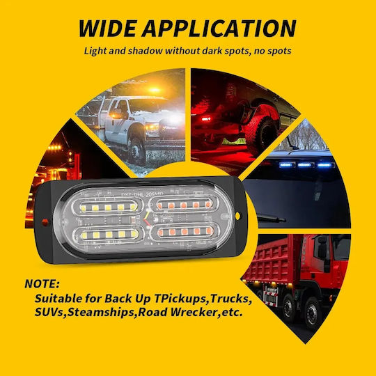 LED Strobe Warning Beacon Ultra Light 20 LED 12V/24V Red – Blue