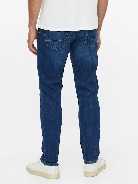 Mauro Ανδρικό Παντελόνι Τζιν Regular Tapered Fit Dark Blue