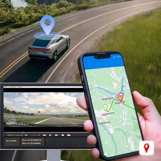 Orllo RX-700 Pro Autodigitale Videorekorder Set Mit 4K Kamera auf Windschutzscheibe Mit Bildschirm 2.99 Bluetooth WLAN GPS & Rückfahrkamera