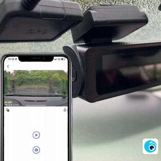 Orllo RX-700 Pro Autodigitale Videorekorder Set Mit 4K Kamera auf Windschutzscheibe Mit Bildschirm 2.99 Bluetooth WLAN GPS & Rückfahrkamera