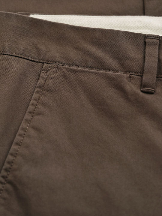Ανδρικό Παντελόνι Chino Ελαστικό Slim Fit Καφέ