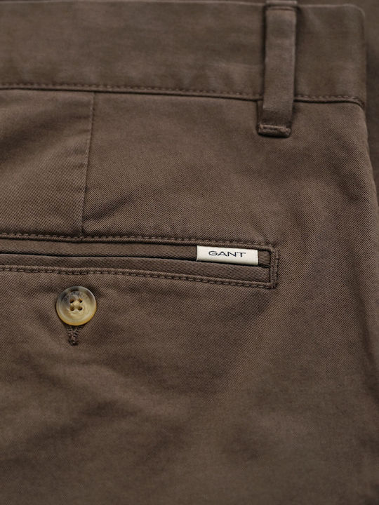 Ανδρικό Παντελόνι Chino Ελαστικό Slim Fit Καφέ