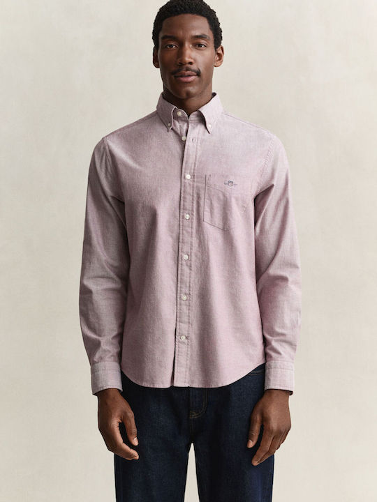 Long Sleeve Shirt in Regular Fit Burgundy