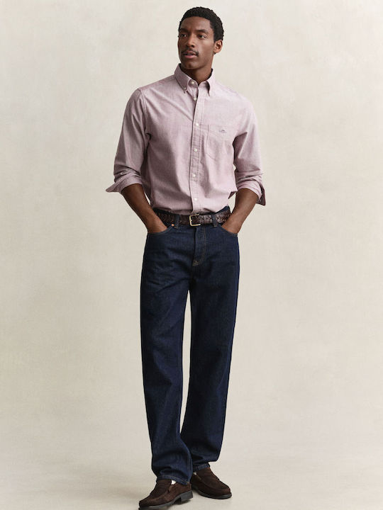 Long Sleeve Shirt in Regular Fit Burgundy